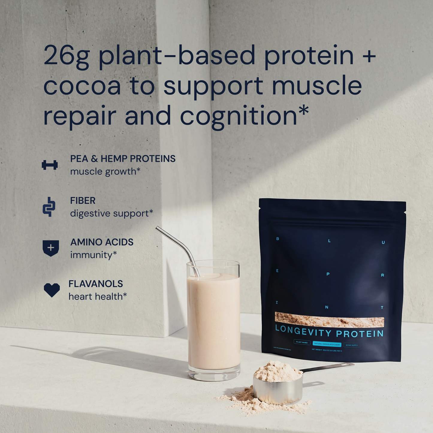 Longevity Protein - Chocolate  RECOVERY • FOCUS • VITALITY